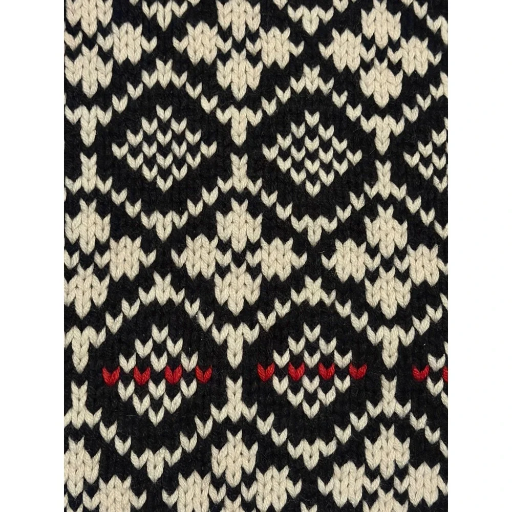 Pottery Barn Fair Isle Knit Pillow Covers 18x18 Black White Red Lot of 4 NWT